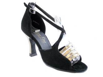 dansschoenen goud leder zwart nubuck  